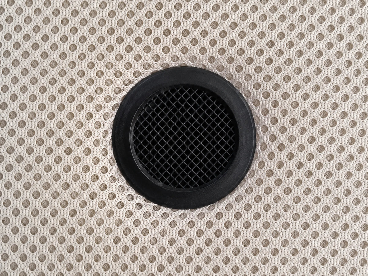 Base Estofada 3D de cor Bege com Aeradores Antibolor